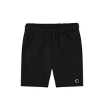 Black Printed Mens Shorts Front